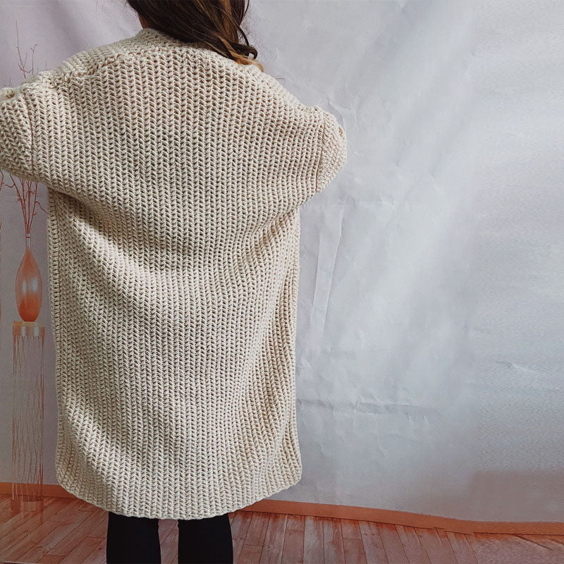 Lässige einfarbige Strickjacke