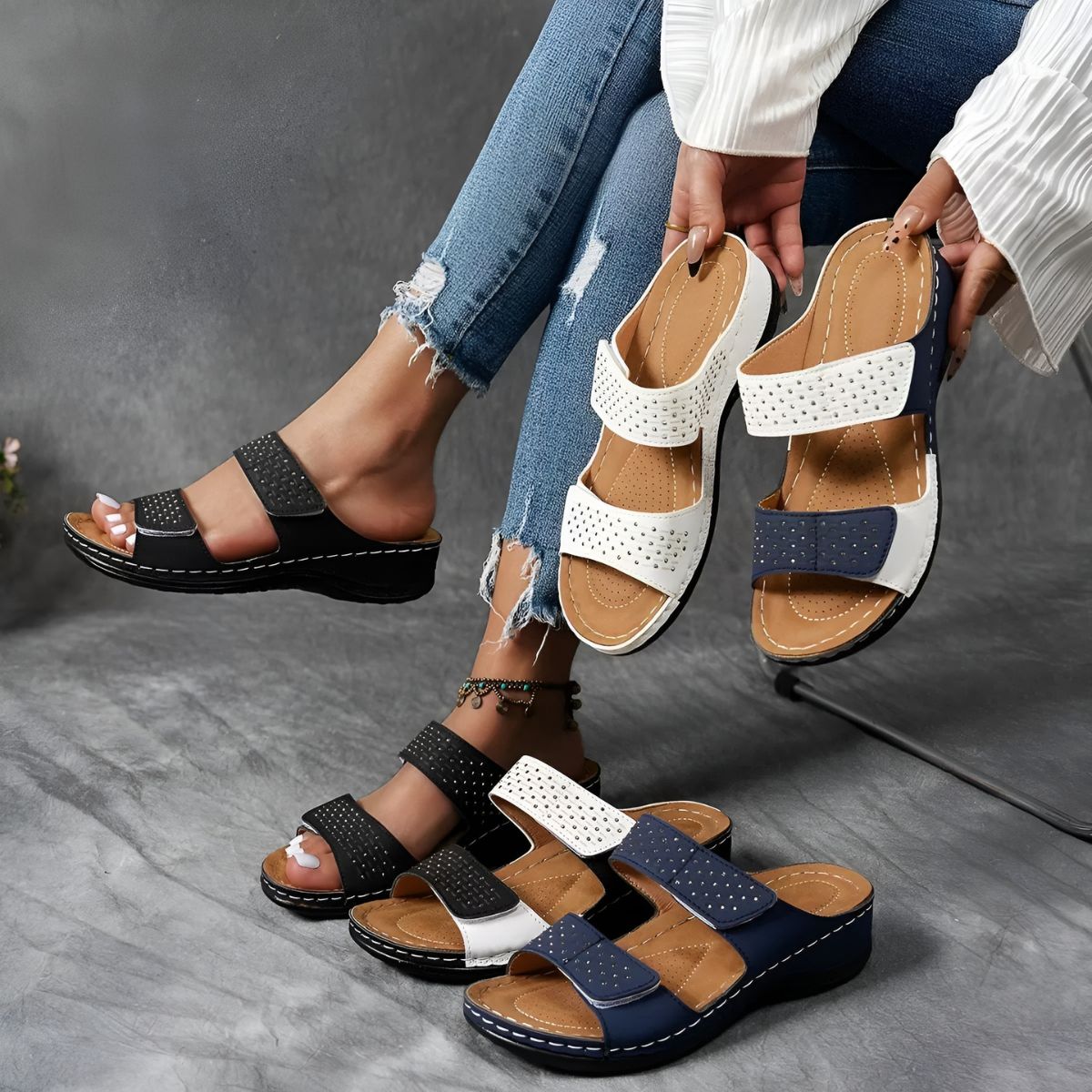 Gwendolyn | Elegante orthopädische Sandalen für den ganzen Tag Komfort