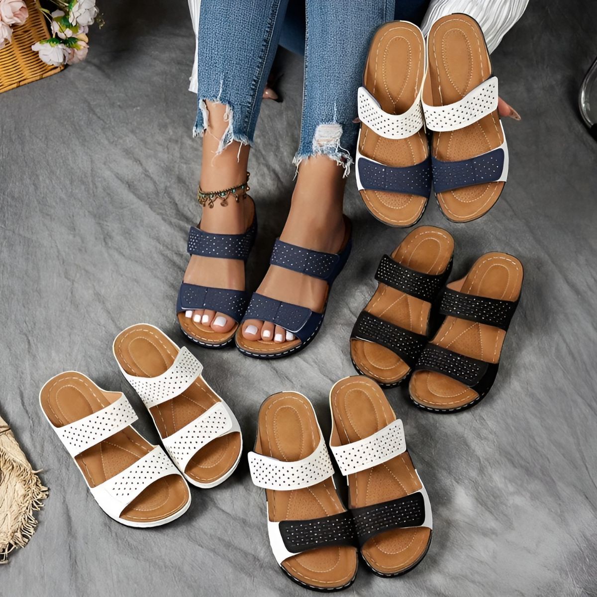 Gwendolyn | Elegante orthopädische Sandalen für den ganzen Tag Komfort