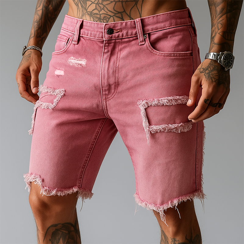 Herren Vintage Denim Gebrushte Shorts