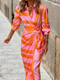 Clarissa | Gestreiftes Midi-Hemdkleid