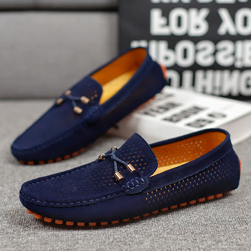 Alessio Perforierte Leder Slipper