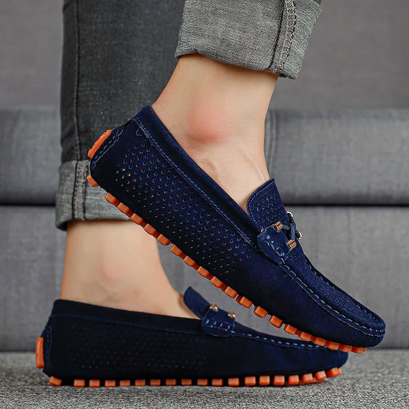 Alessio Perforierte Leder Slipper