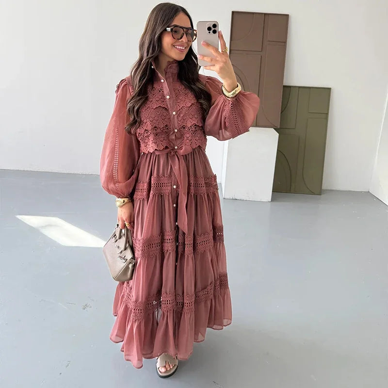 Lyna - Embroidery Maxi Dress