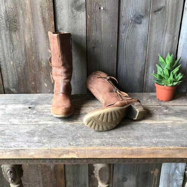 Lourdes | Damen Winter Cowgirl Stiefel mit Warmfutter und Absatz
