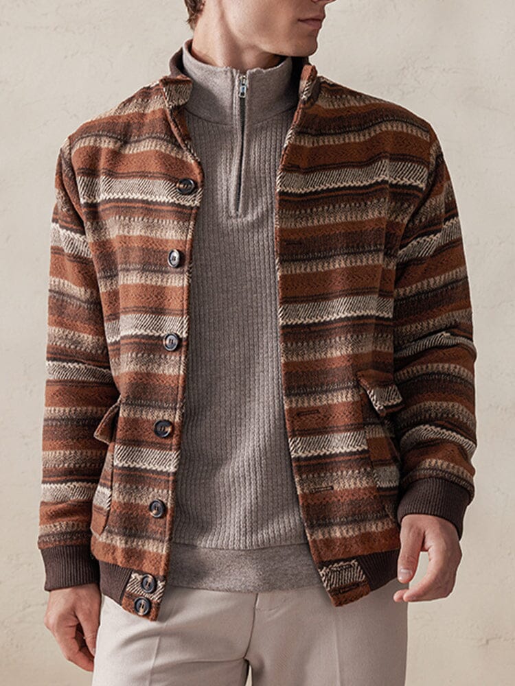 Vintage Streifen Tweed Jacke
