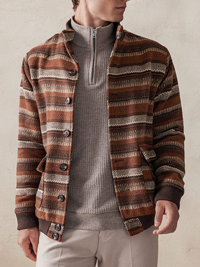 Vintage Streifen Tweed Jacke