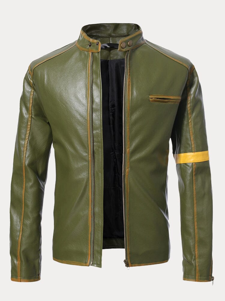 Stehkragen Punk Lederjacke
