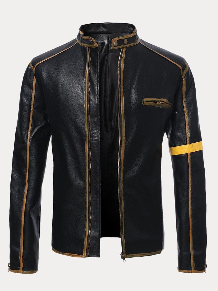 Stehkragen Punk Lederjacke