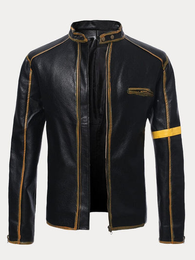 Stehkragen Punk Lederjacke