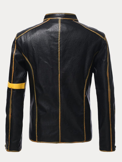 Stehkragen Punk Lederjacke