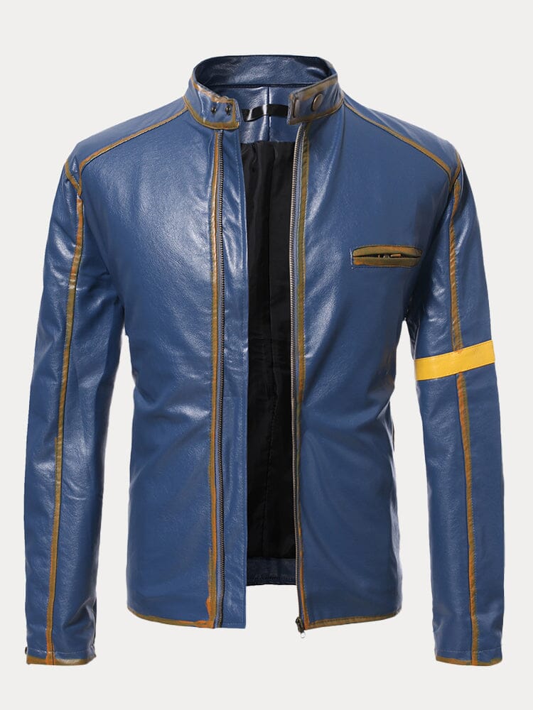 Stehkragen Punk Lederjacke