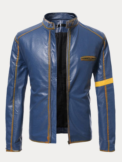 Stehkragen Punk Lederjacke