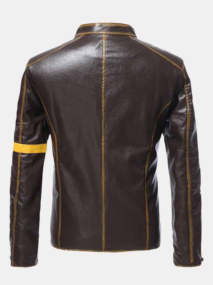 Stehkragen Punk Lederjacke