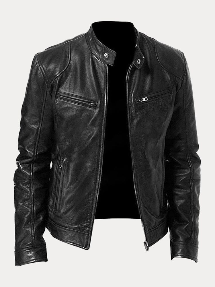 Stehkragen Punk Motorrad Lederjacke