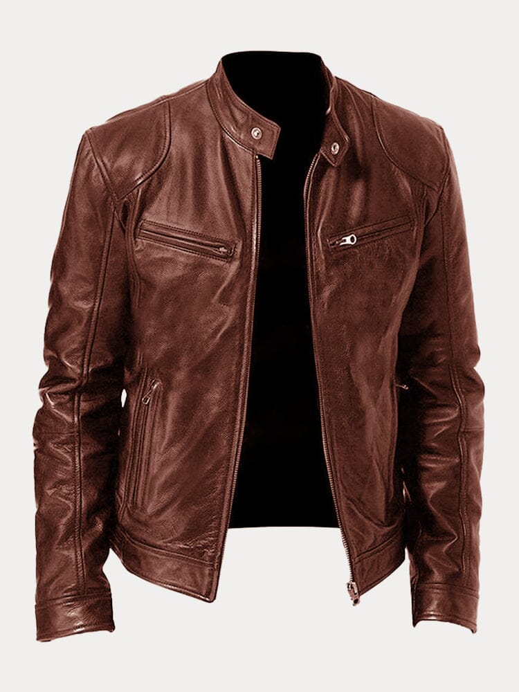 Stehkragen Punk Motorrad Lederjacke