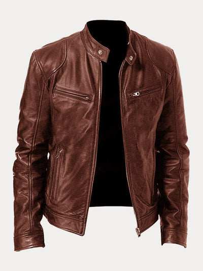 Stehkragen Punk Motorrad Lederjacke