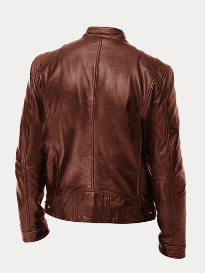 Stehkragen Punk Motorrad Lederjacke