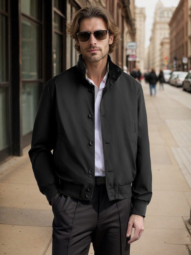 Lässige Jacke mit Kontrastkragen