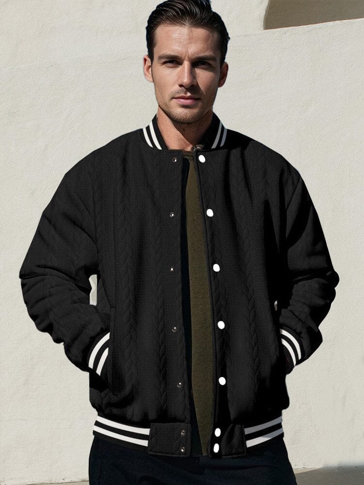 Lässige Jacquard Baseballjacke