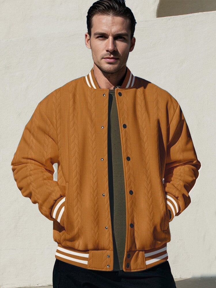 Lässige Jacquard Baseballjacke