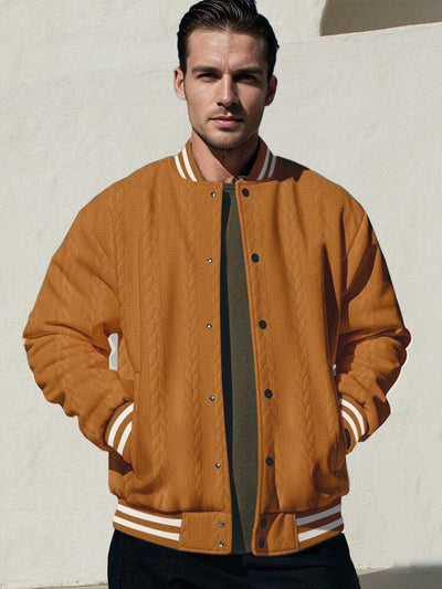 Lässige Jacquard Baseballjacke