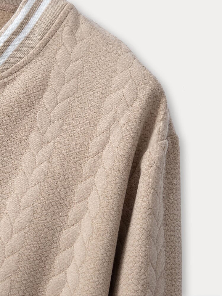 Lässige Jacquard Baseballjacke