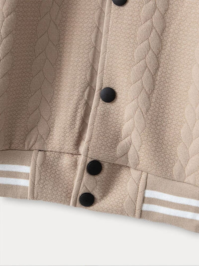 Lässige Jacquard Baseballjacke