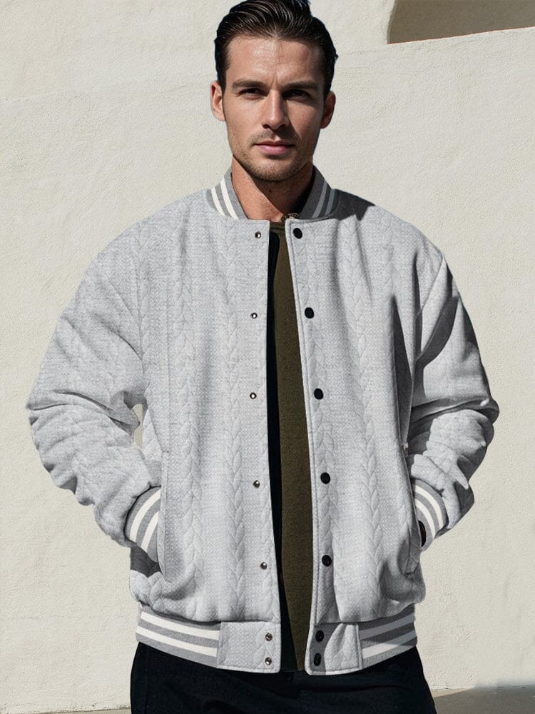 Lässige Jacquard Baseballjacke