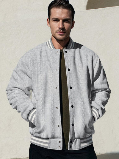 Lässige Jacquard Baseballjacke