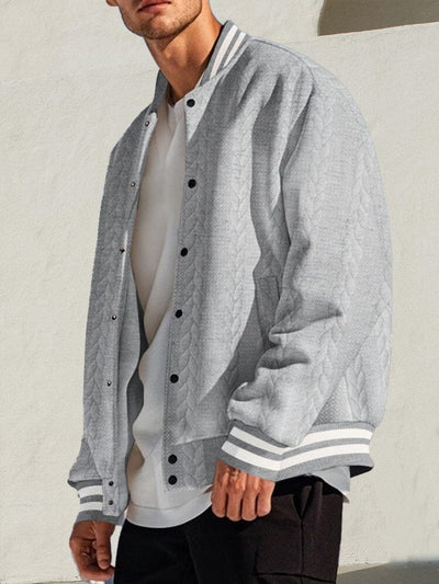 Lässige Jacquard Baseballjacke