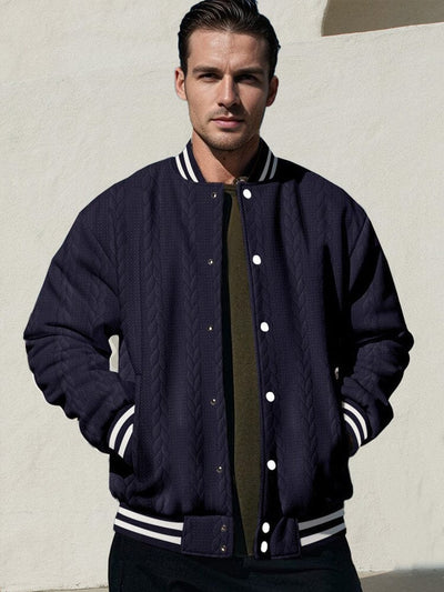Lässige Jacquard Baseballjacke