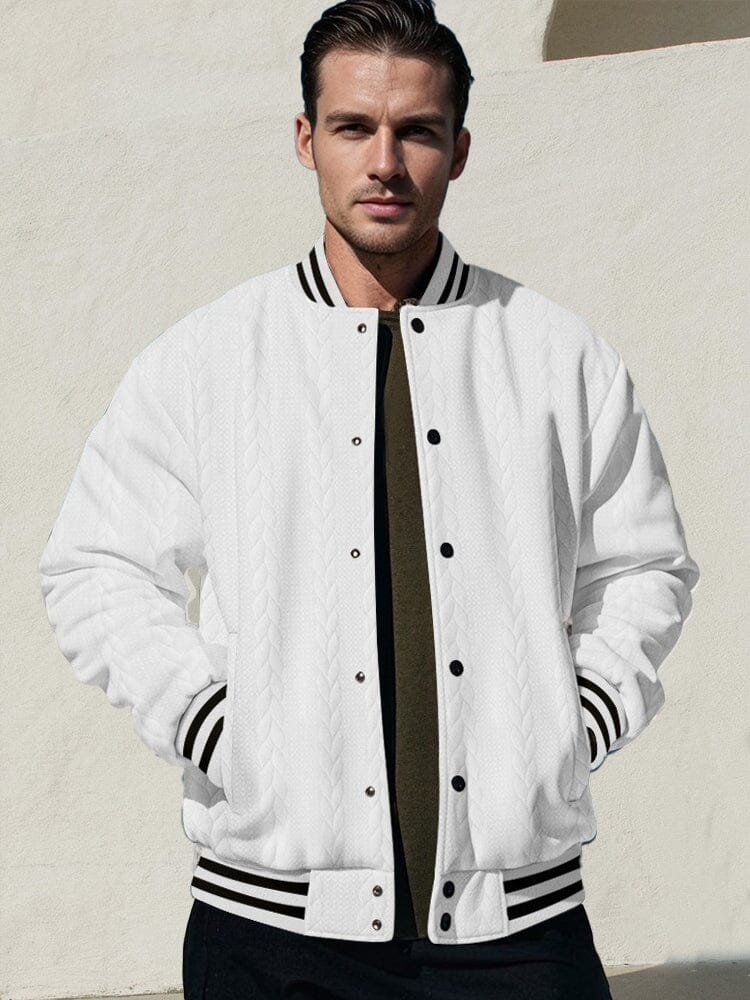 Lässige Jacquard Baseballjacke