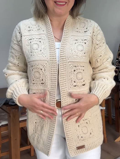 Vintage Häkelstrick Cardigan Pullover
