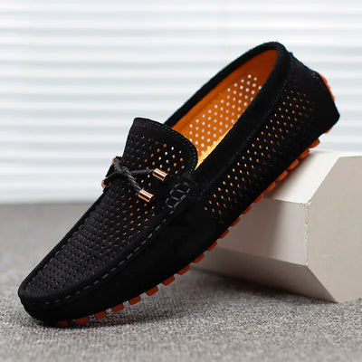 Alessio Perforierte Leder Slipper
