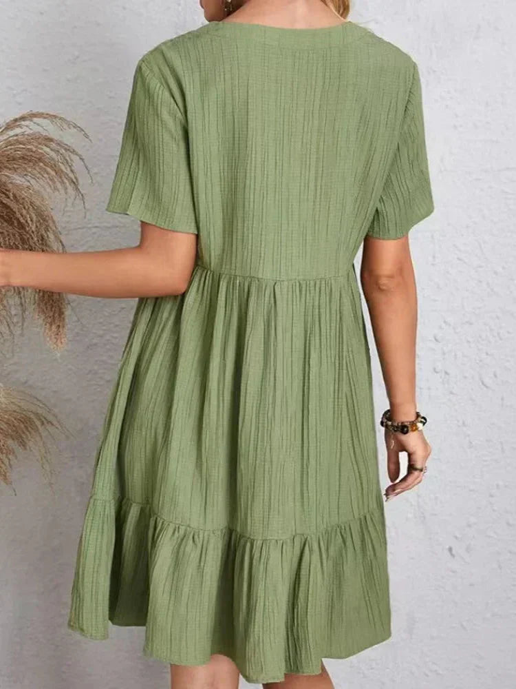Enora - Elegant dress flattering for the belly