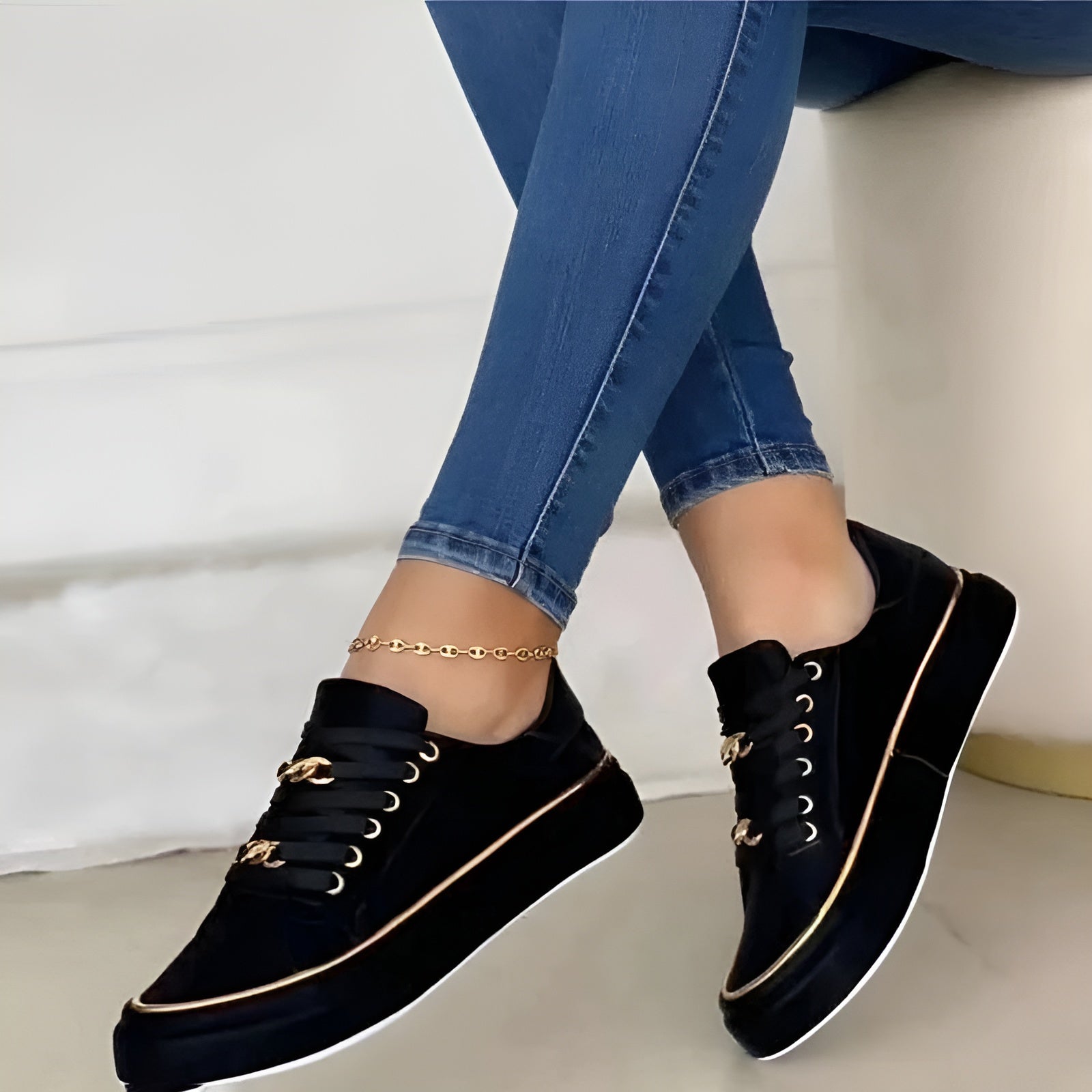 Aveline™ Orthopedic Chain Accent Sneakers