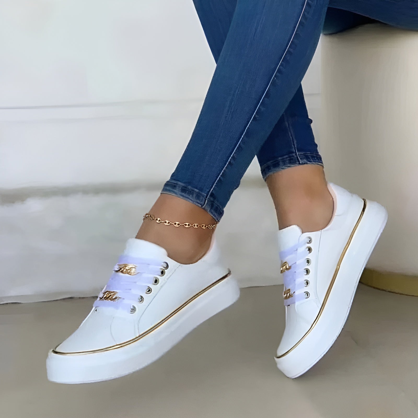 Aveline™ Orthopedic Chain Accent Sneakers