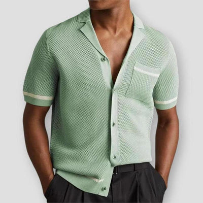 Sky Madrid Greeley Hollow Knit Polo Shirt