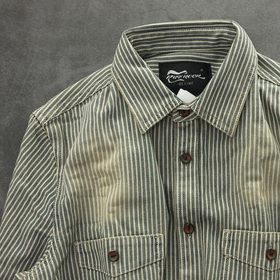Retro Herbst Gestreiftes Hemd