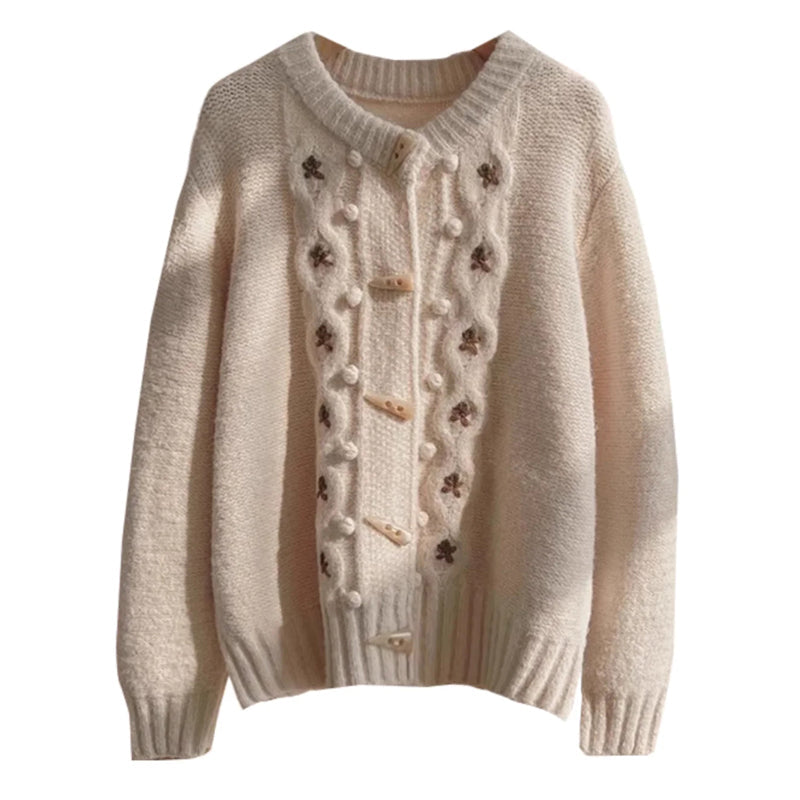 Lässiger Floral Strickcardigan