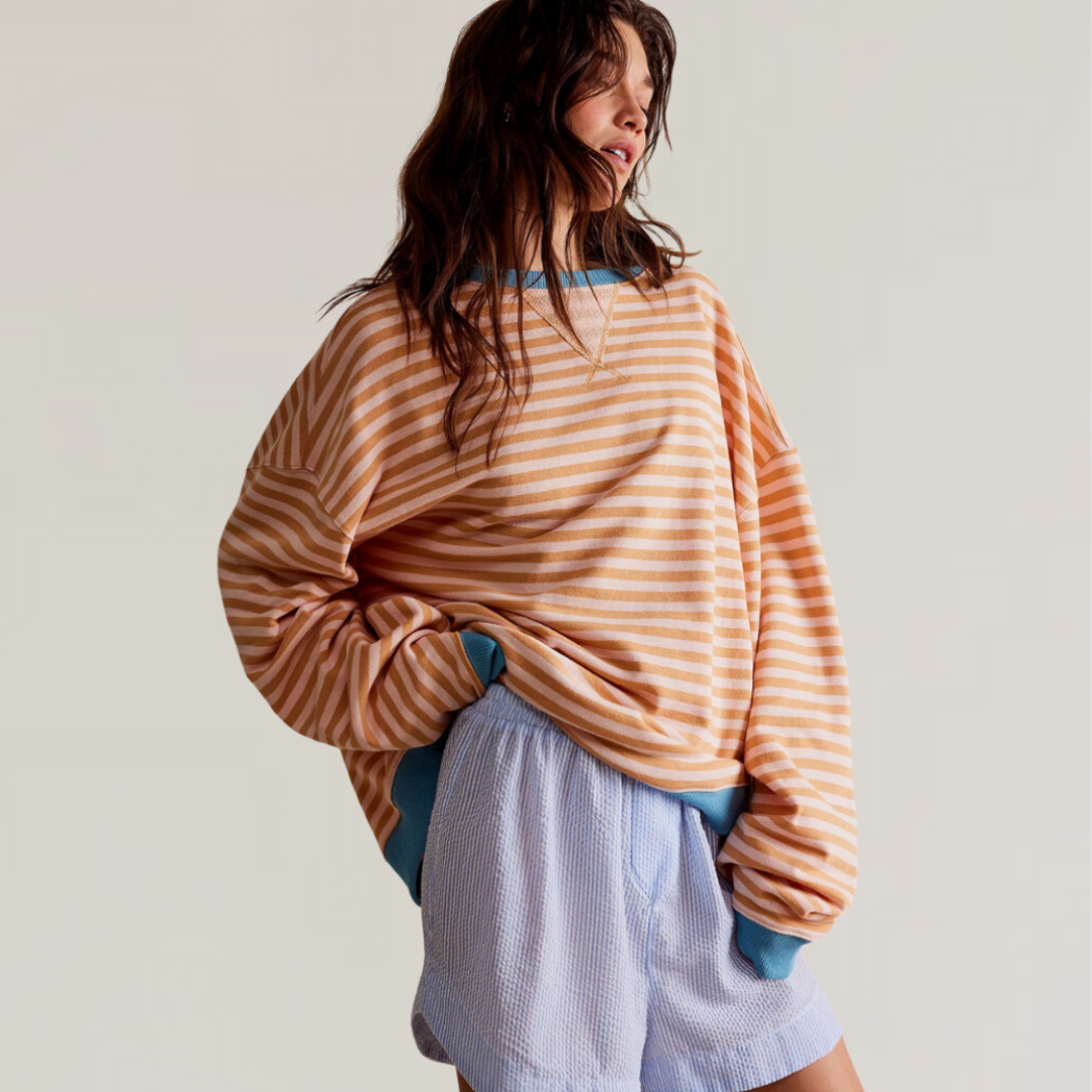 Margot™ | Stilvoller Übergroßer Gestreifter Pullover