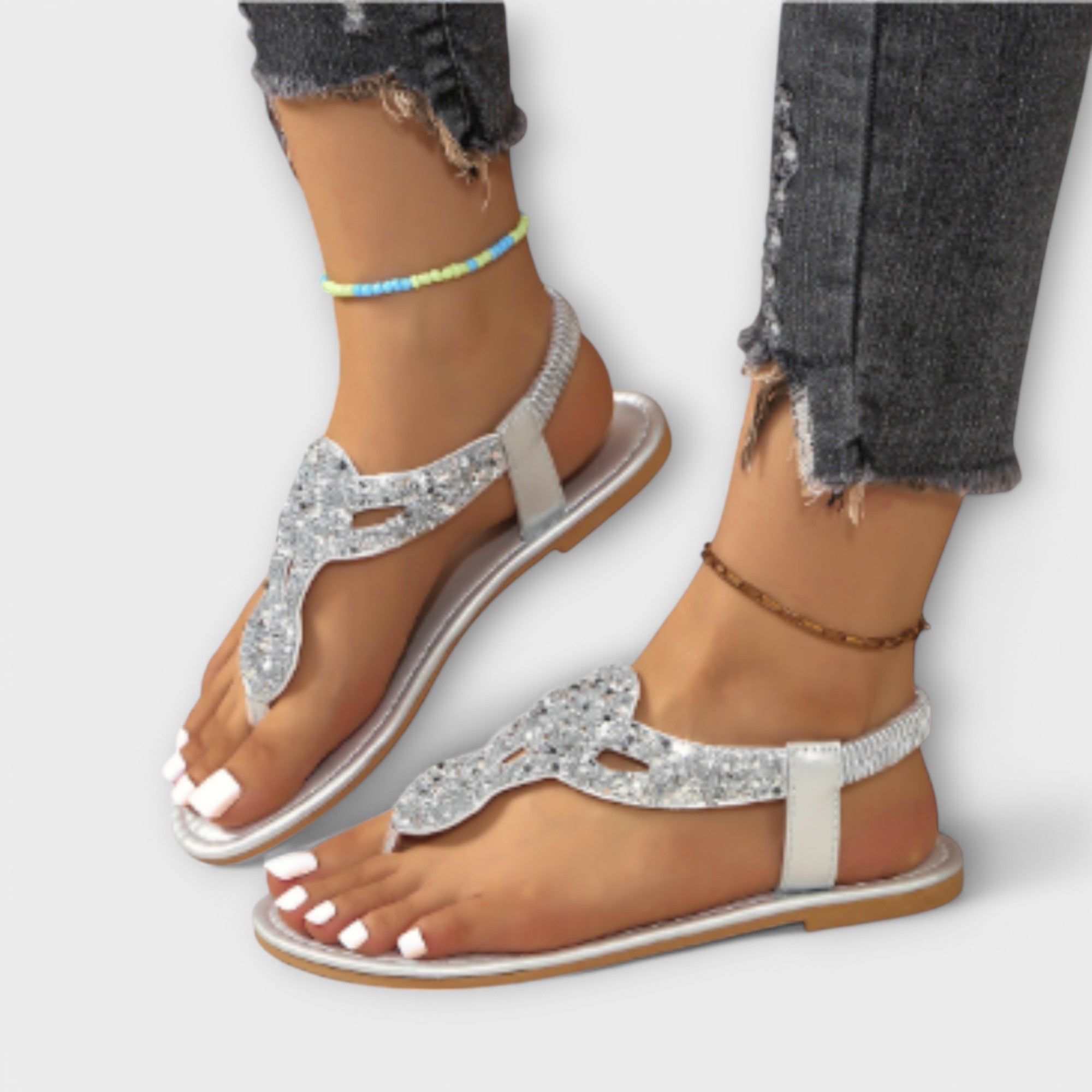 Kaelie - Orthopädische Sandalen mit Kristallen