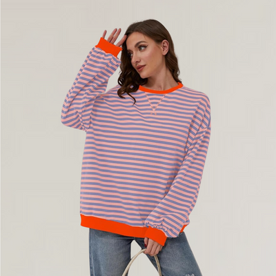 Margot™ | Stilvoller Übergroßer Gestreifter Pullover