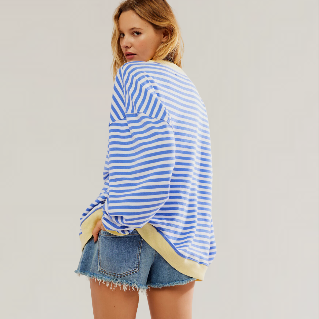 Margot™ | Stilvoller Übergroßer Gestreifter Pullover