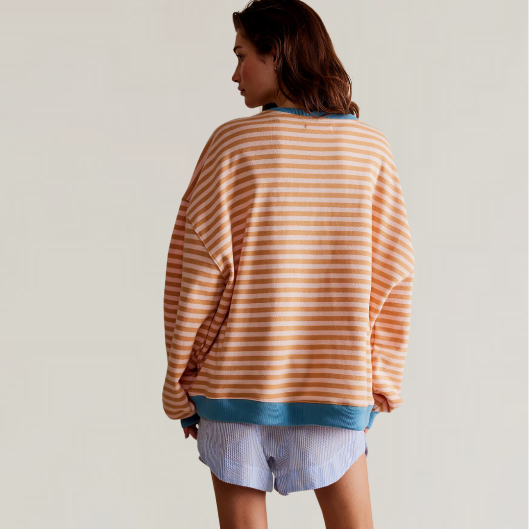Margot™ | Stilvoller Übergroßer Gestreifter Pullover
