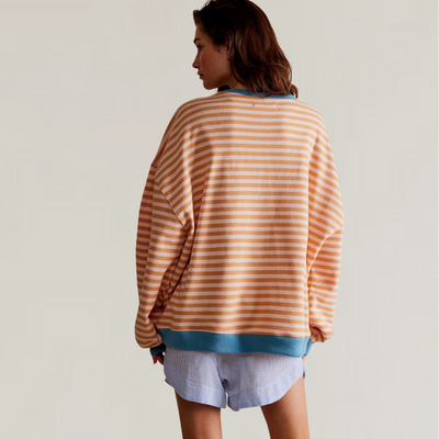 Margot™ | Stilvoller Übergroßer Gestreifter Pullover