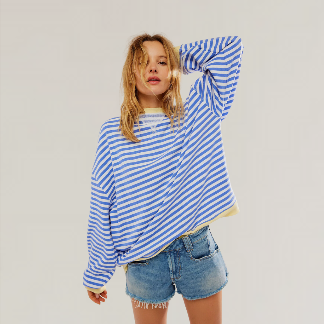 Margot™ | Stilvoller Übergroßer Gestreifter Pullover