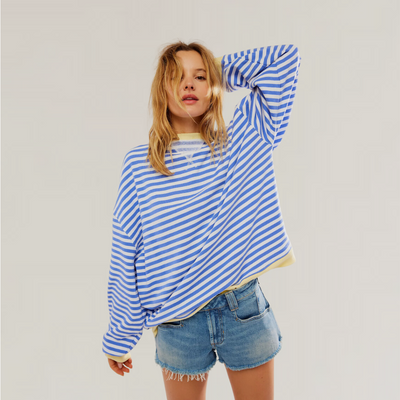 Margot™ | Stilvoller Übergroßer Gestreifter Pullover