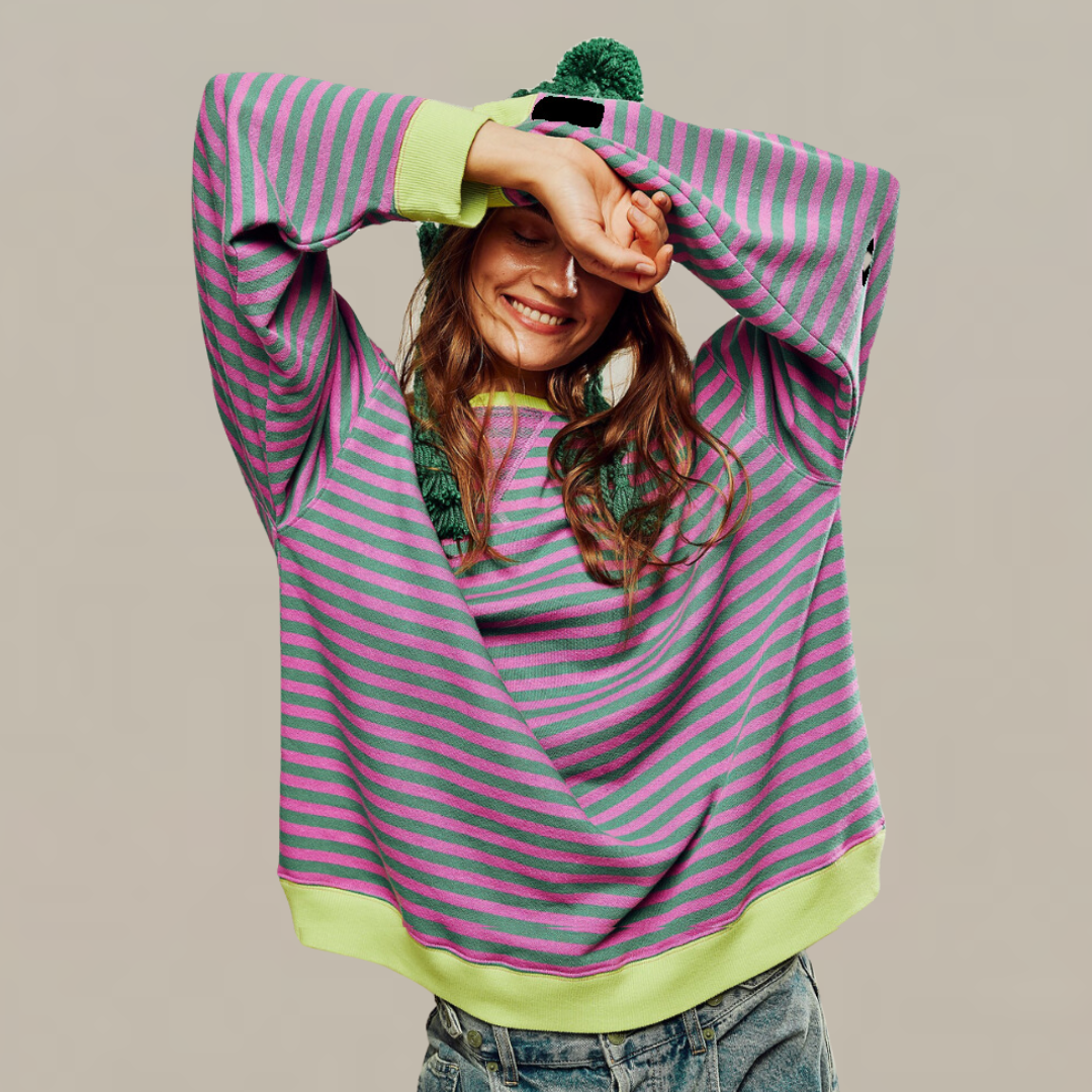 Margot™ | Stilvoller Übergroßer Gestreifter Pullover